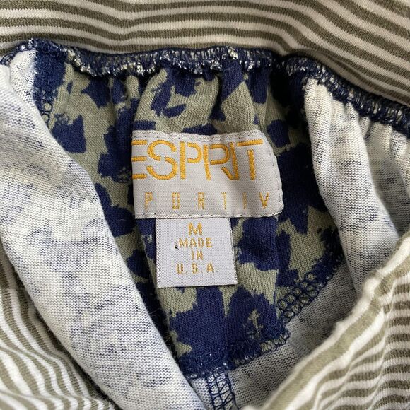 Esprit Crop Top Pants Set Womens Large Medium Floral Made In USA 2 Piece Out - Picture 6 of 6